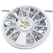 EWTU014012 New Fashion 3D AB White Color Crystal Horse Eyes Gem Glitters Rhinestones DIY Nail Art Tips Decoration Manicure Wheel