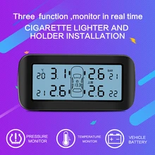 PERSHN D30 Auto Car Wireless TPMS Tire Pressure Monitoring System with 4 Sensors LCD Display Monitor Cigarette Lighter Socket