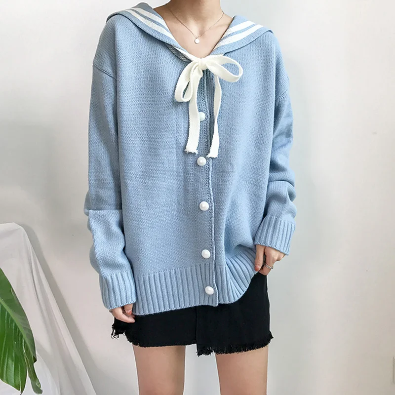sailor collar cardigan