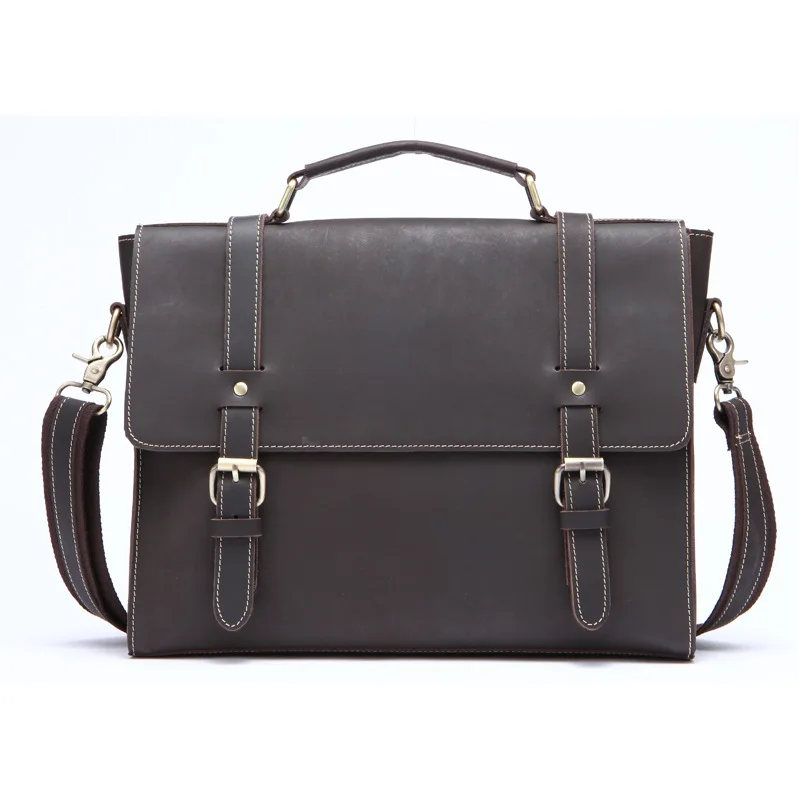 

YISHEN Vintage Casual Genuine Cowhide Leather Men Shoulder Crossbody Bags Male Briefcase Handbags Solid Messenger Bags MLT9027