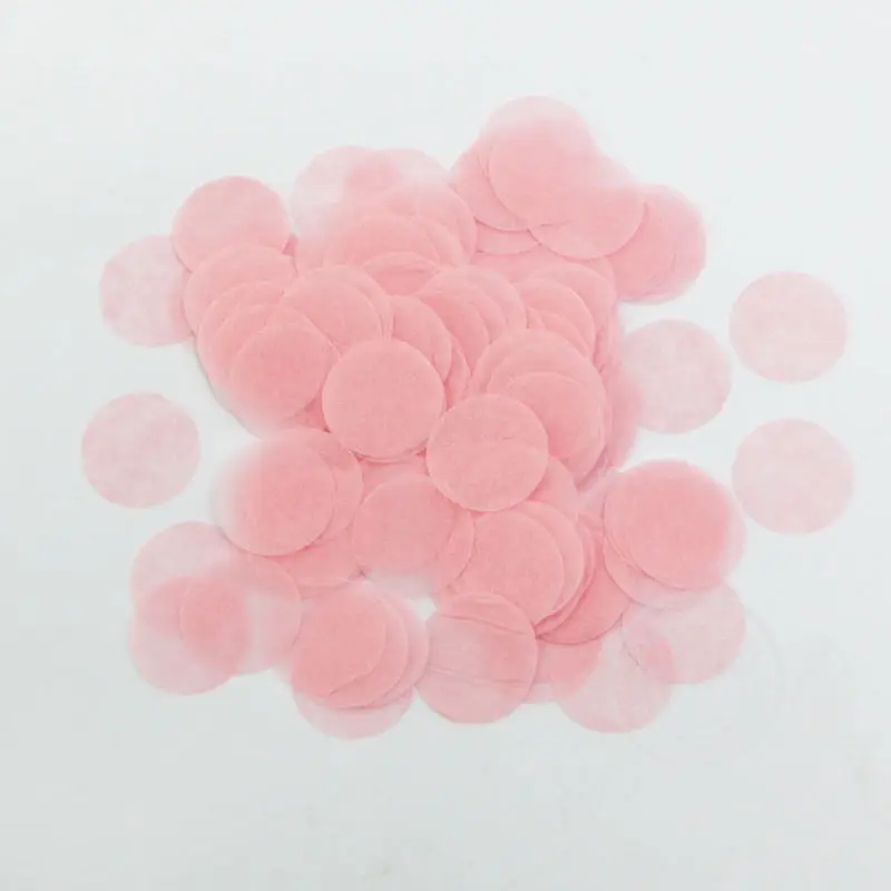 10 г 2,5 см Круги конфетти из папиросной бумаги для вечерние Свадебные торжества многоцветные биоразлагаемые конфетти розовый белый - Цвет: Light pink