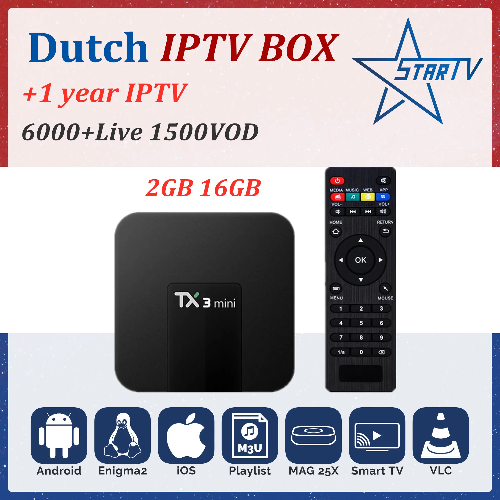 

TX3 mini smart tv box android 7.1 2G16GB+Dutch IPTV subscription IPTV France Spain Portugal IPTV Europe USA m3u android tv box
