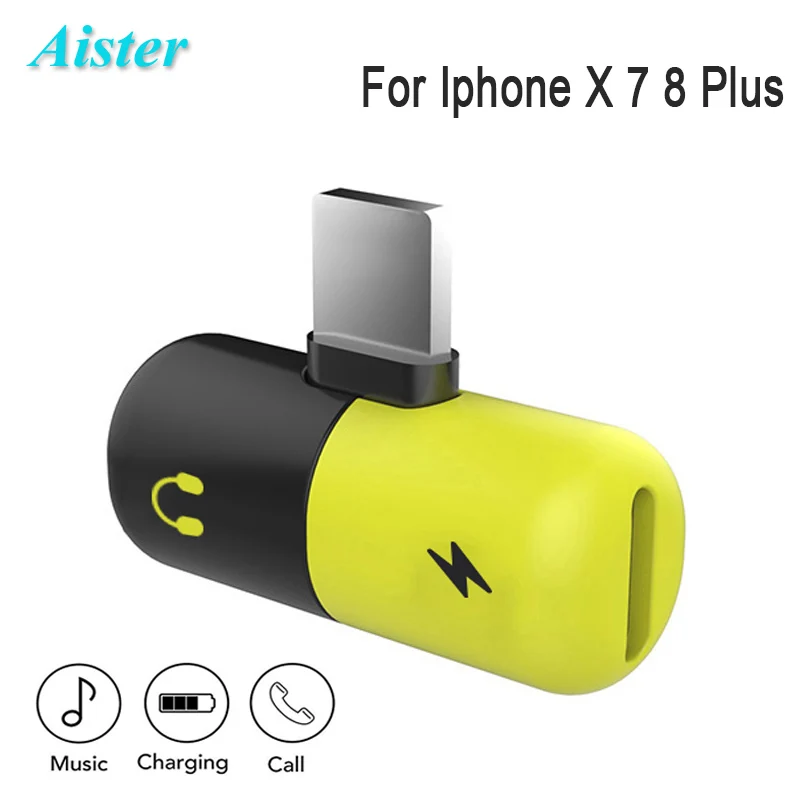 

2 in 1 Dual USB Charging Audio Splitter Adapter For iphone X 7 8 Plus 10 Headphone Music Converter for Lightning Cable Connector