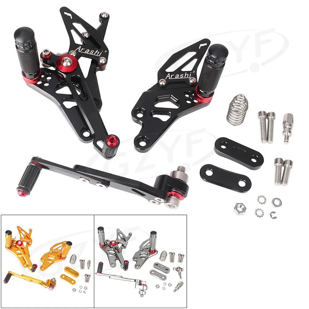 For Suzuki GSXR1000 K9 CNC Rearset Rear Set Footpegs Footrest Foot Pegs Rest 2009 2015 Aluminum