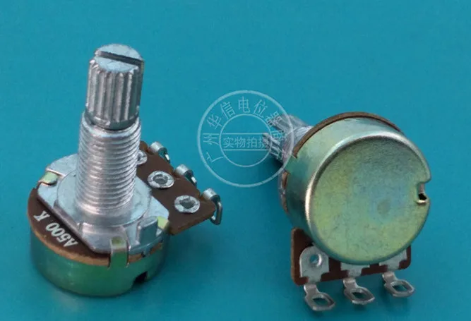 3pcs guitar potentiometer single joint A500K / handle length 20MM rachis yellow foot shell hole