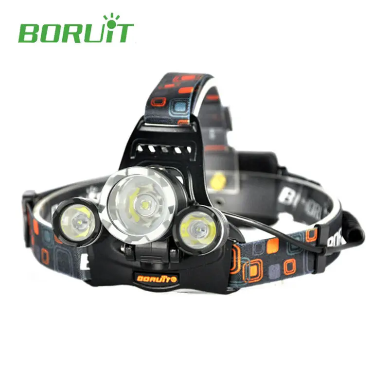 

Powerful Boruit RJ-5000 Head Flashlight LED Headlamp XM-L L2 4 Modes Waterproof 6000 Lumens Headlight with EU/US/AU/UK Charger