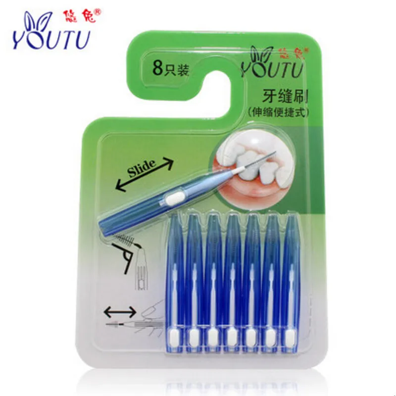 2sets x8pcs/pack Interdental Brush 0.7mm 1.0mm Toothbrush Orthodontic