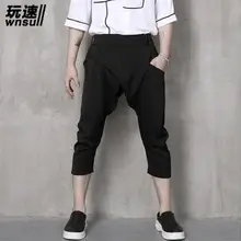Летняя новая индивидуальная Мужская одежда корейская мода Гарун брюки для отдыха длиной до икры мужские костюмы певицы costumes