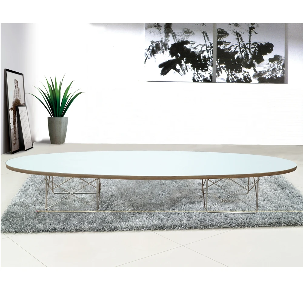 Fine Mod Imports Wire Wood Coffee Table, White (5)