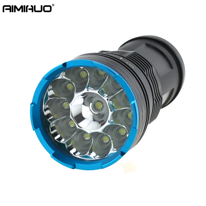 

AIMIHUO 12*T6 LED Flashlight 30000LM Powerful Flashlight LED Lantern Aluminum Alloy Waterproof Torch Lamp For 4*18650 Battery