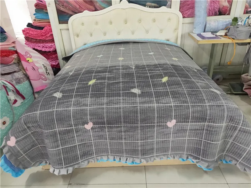 1 шт. хлопковая Высококачественная полосатая бархатная кровать крышка активная печать/Фламинго многофункциональная кроватка крышка/мягкое зимнее одеяло - Цвет: 10