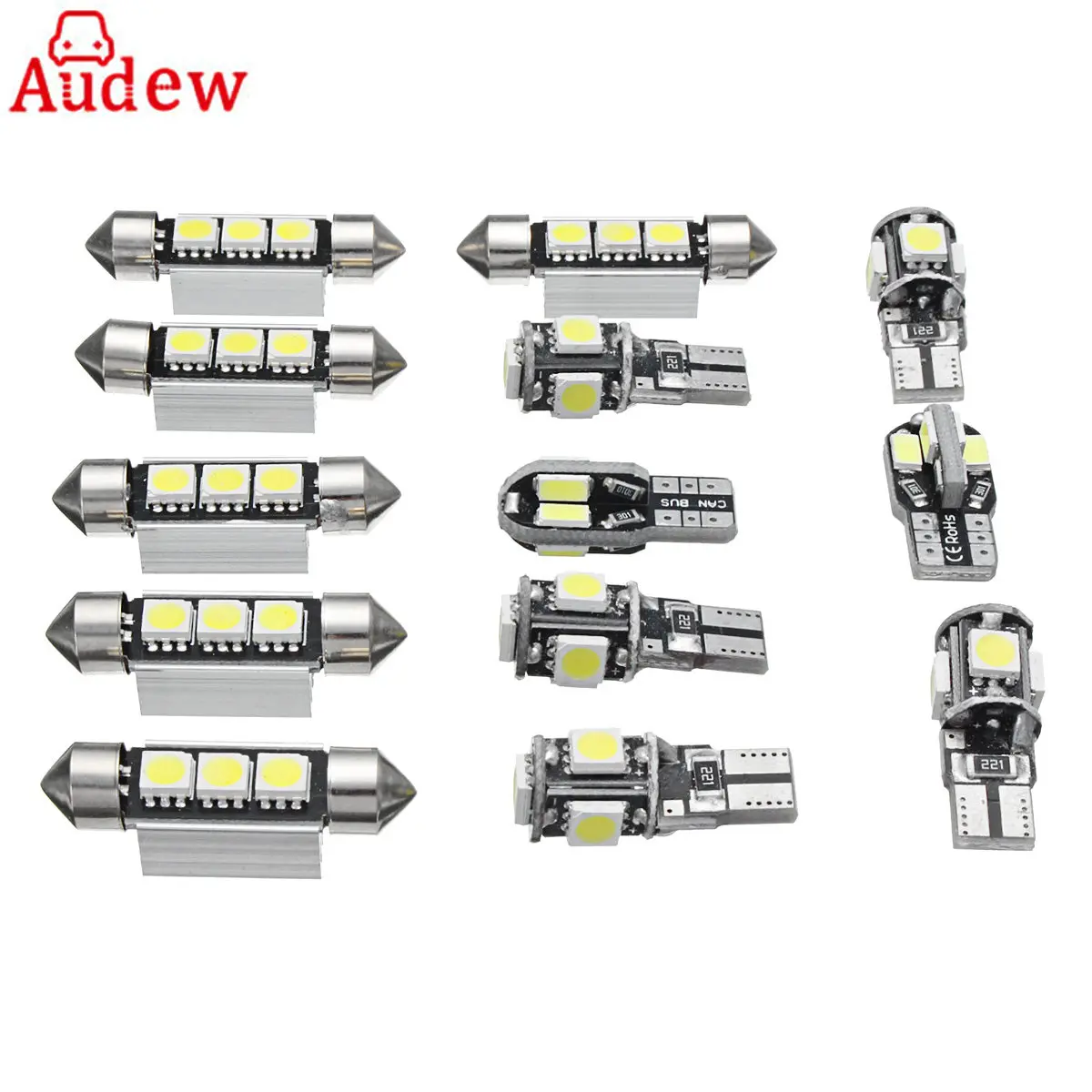 

13Pcs Car LED interior Lamp package kit White Readling Light Map Light for VW MK5 MKV Golf GTI 2003-2009