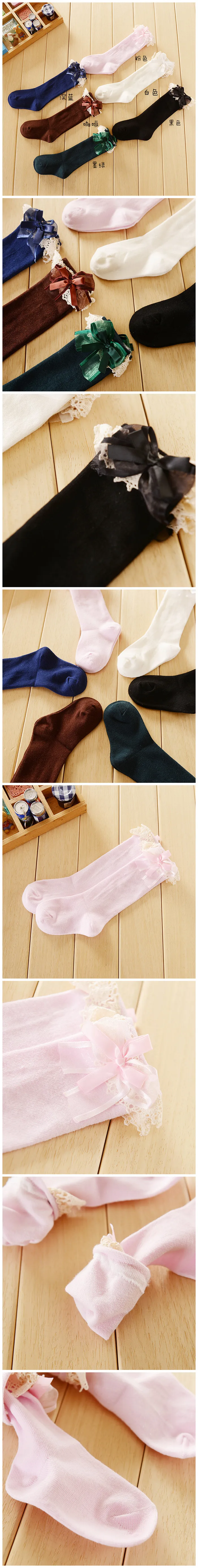Meias de Joelho das Crianças Altas com Laço Princesa para 1-3t Criança Meninas Meias Bebê Perna Aquecedores Algodão Estilo 4-6t 5 Par - Lote 5 Mamãe e Bebê