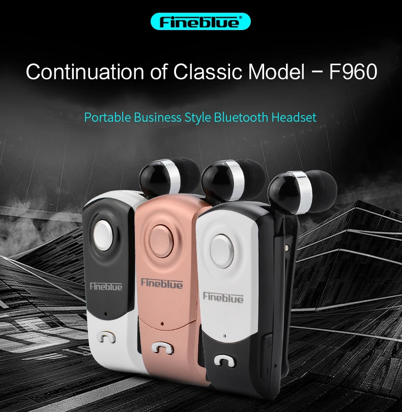 Fineblue F960 Bluetooth наушники Беспроводной Handsfree гарнитура бизнес с микрофоном Звонки напомнить износ вибрации пульт на прищепке