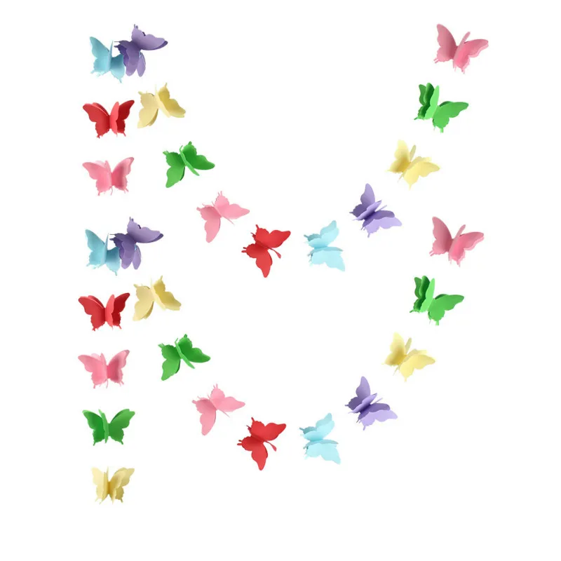 3D Paper Butterfly Bunting Banner Rainbow Hanging Garland Party Decoration for Wedding Baby Shower Birthday Home Decor | Дом и сад