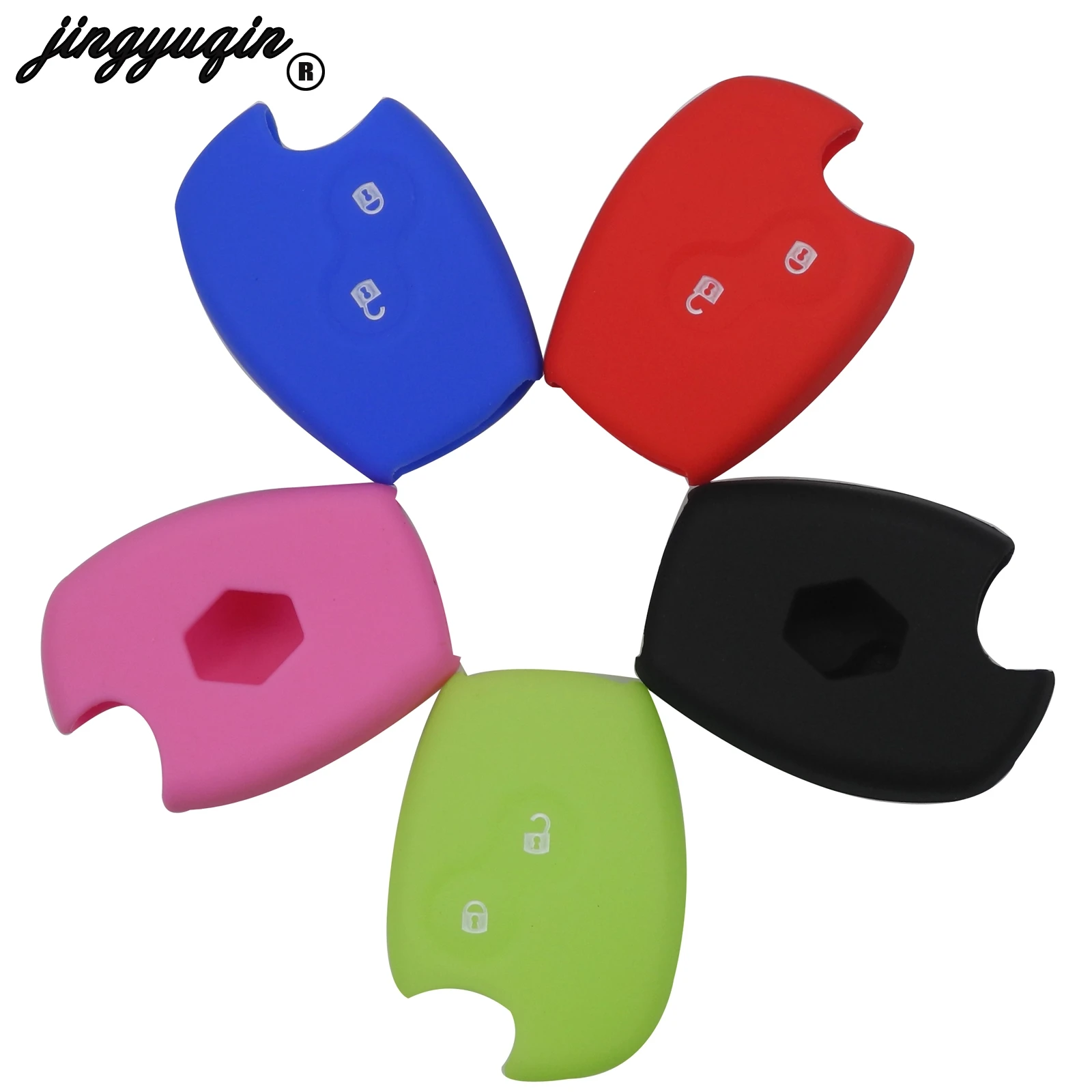 

jingyuqin Silicone Car Key Case Remote Protect Cover For Renault Kangoo DACIA Scenic Megane Sandero Captur Twingo Modus Styling