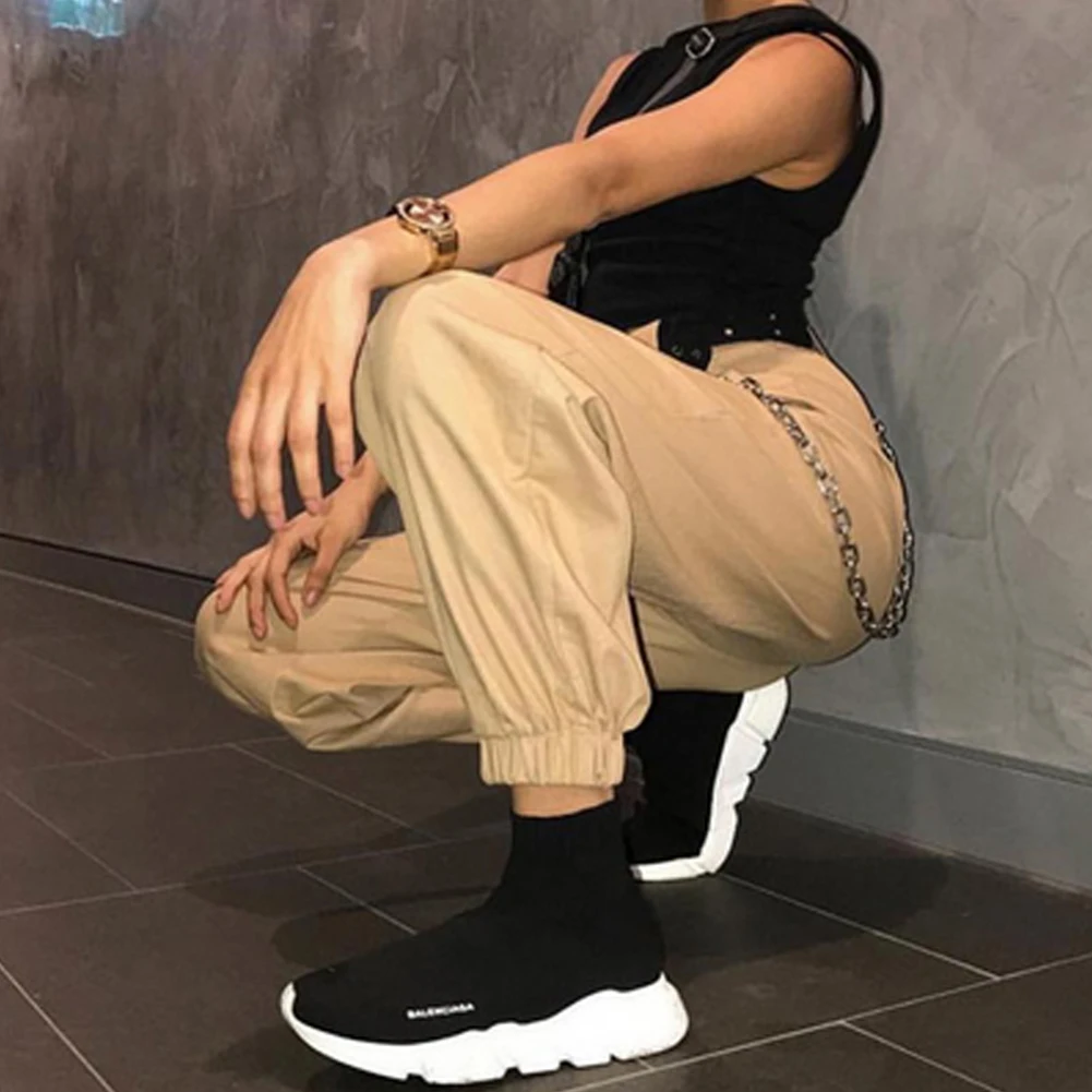 Брюки-Карандаш новые женские брюки-Карго повседневные Хип-хоп танцевальные брюки боевой камуфляж походная уличная одежда
