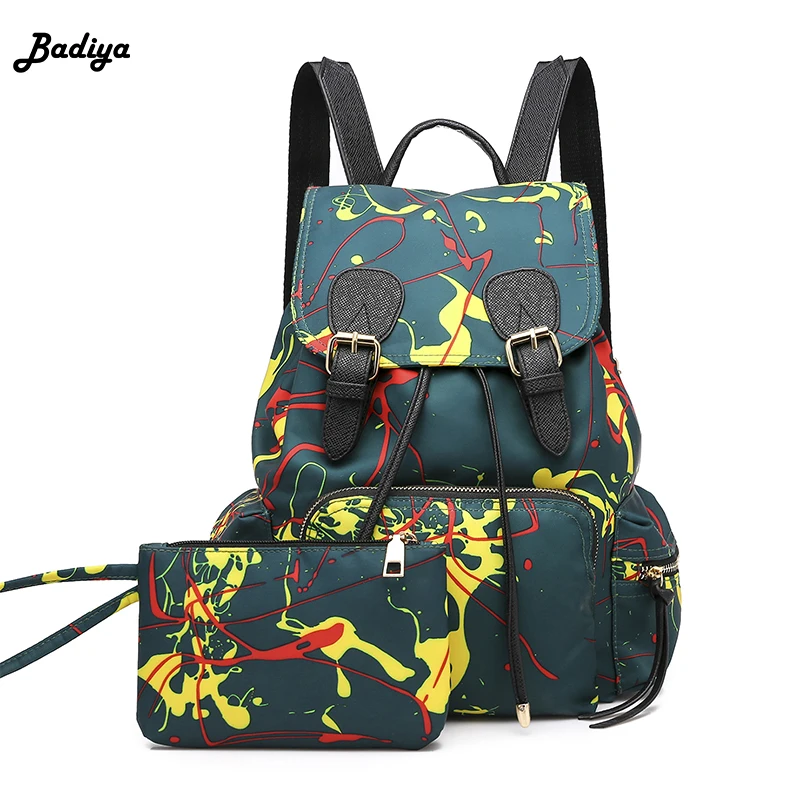 Buy Hip Hop 2Pcs Soild Color Backpack Clutch Bag Set