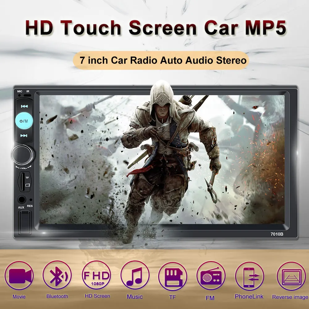 Авторадио 2 din автомобильное радио Coche рекордер HD " сенсорный экран автомобильное аудио Bluetooth USB камера заднего вида MP5 multimidia плеер 7010b