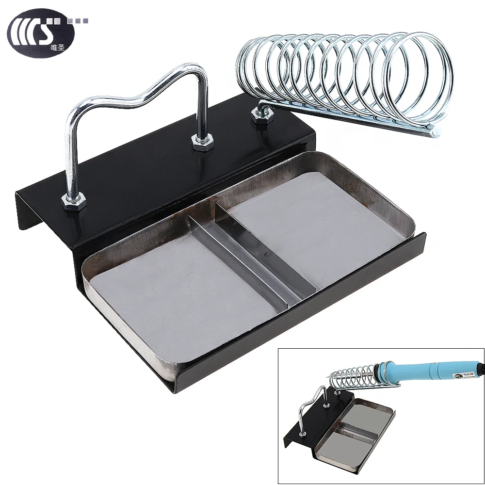 

Portable WS-A4 Durable Soldering Iron Support Rectangle Base and Round Holder for Soldering Iron and Solder Wire Convenient Tool