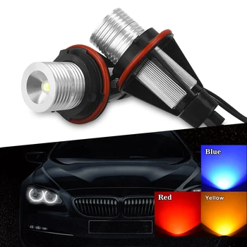 

2 x 5W 1400LM Angel Eyes Car LED Halo Ring Marker Bulbs Light Blue Red Yellow Color Fit for BMW X5 E39 E53 E60 E63 E64 Cars