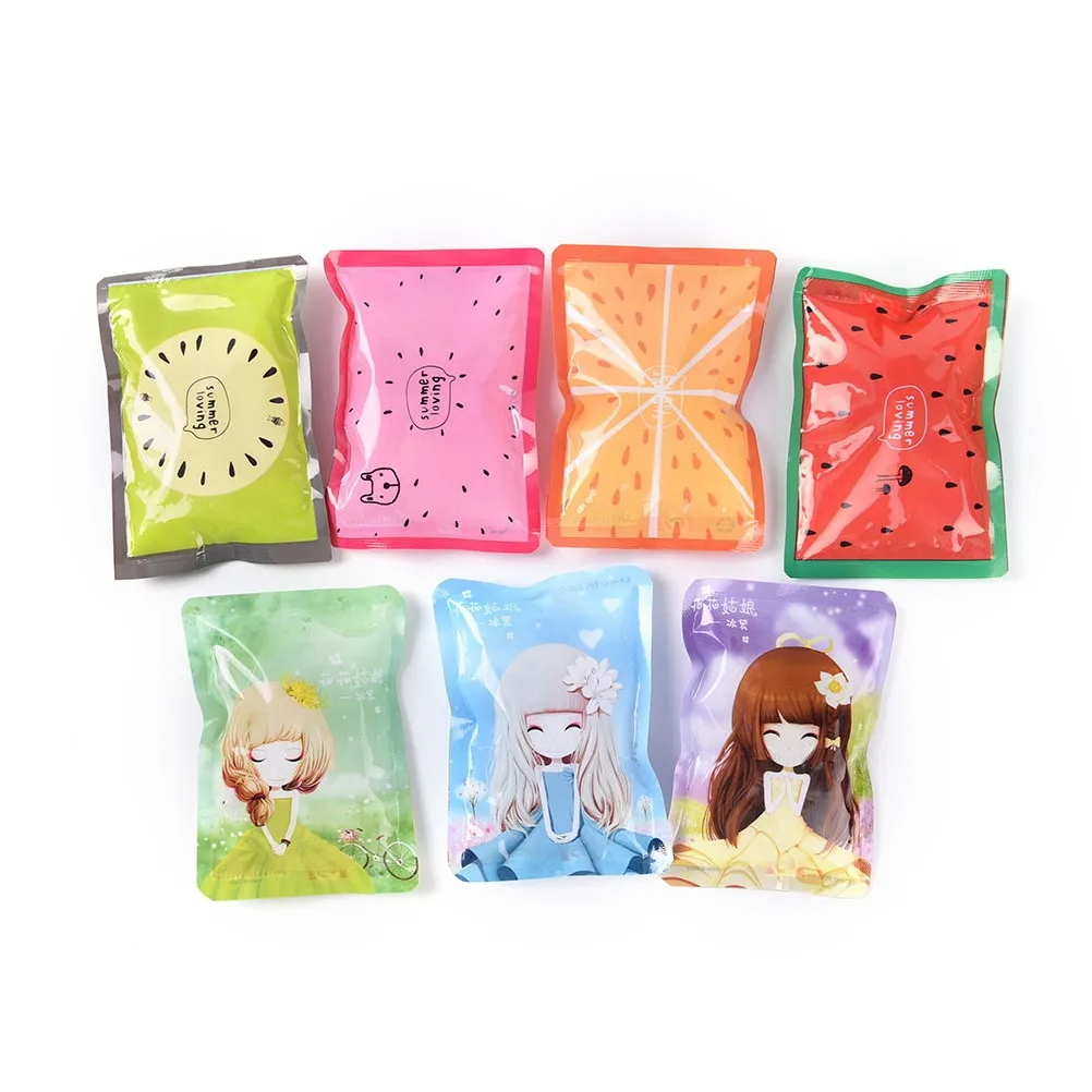 

1PC Cute 50g Summer Cold Cooler Bags Cartoon Fruit Reusable Gel Ice Bag Cool Pack Health Care Pain Relief Random