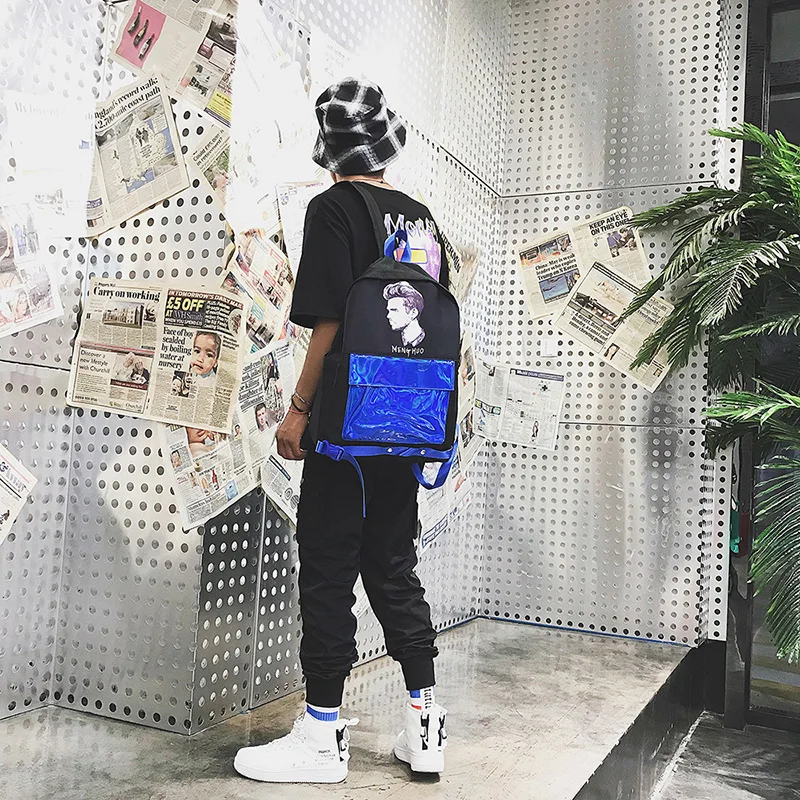 Menghuo Patchwork Women Backpack Laser Holographic Bag Mochila Feminino Silver Multicolor School Bags Leather Daypack Olografico (29)