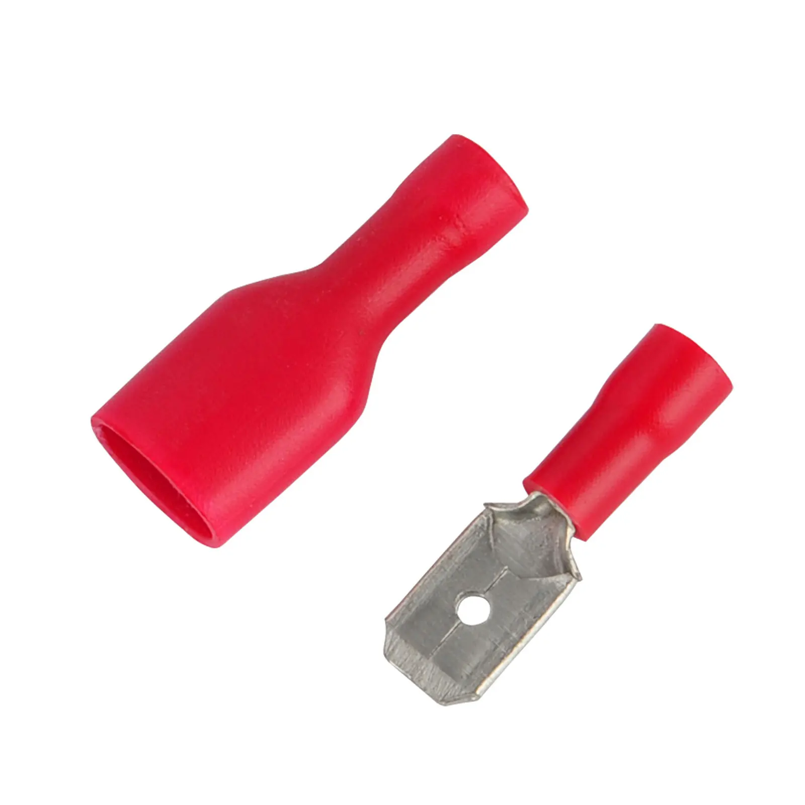 New 50pcs Male+50pcs Female Spade Blade Connectors Insulated Wire Crimp Terminal Red