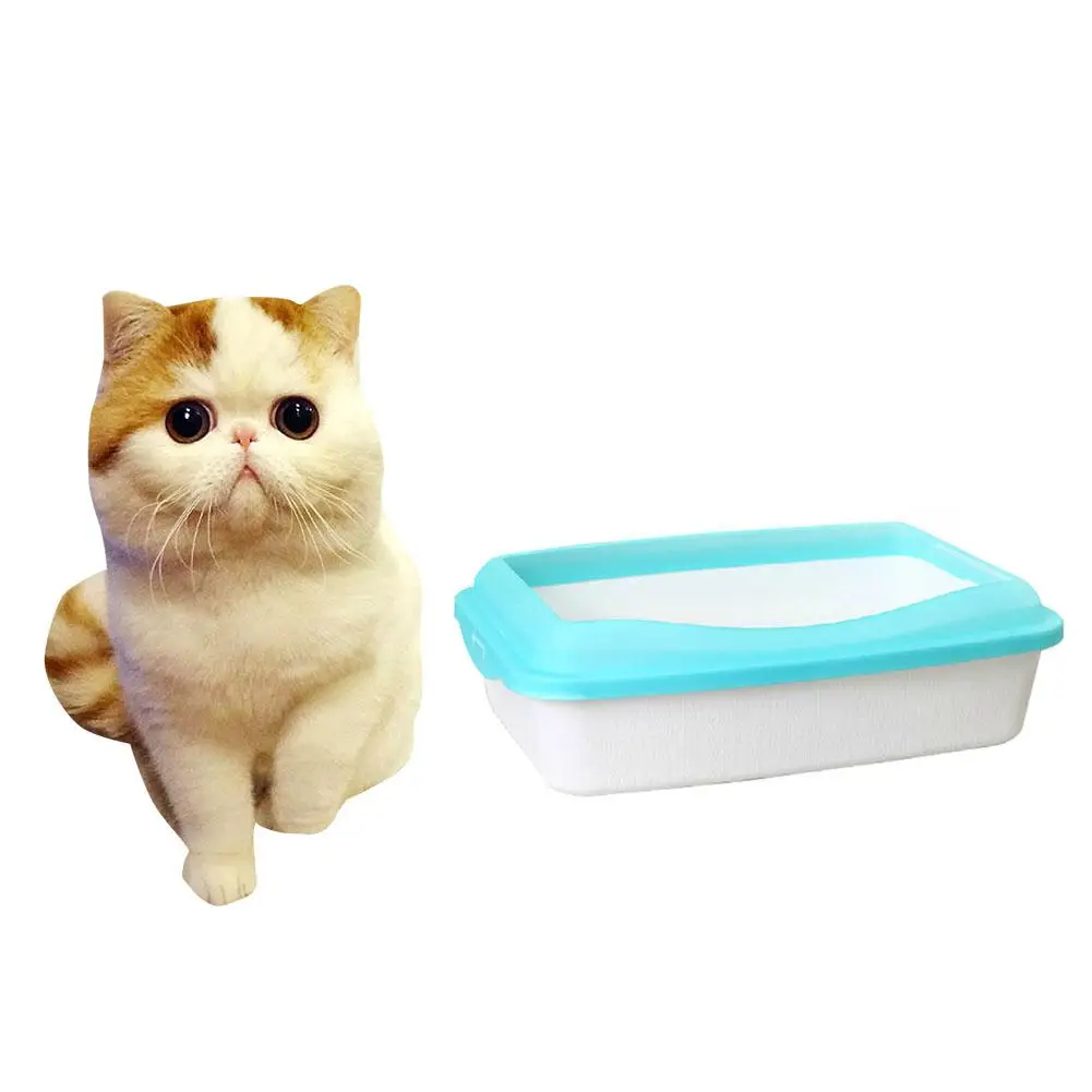 LumiParty Cat Litter Box Semi closed Litter Box Tray Cat Toilet Pet