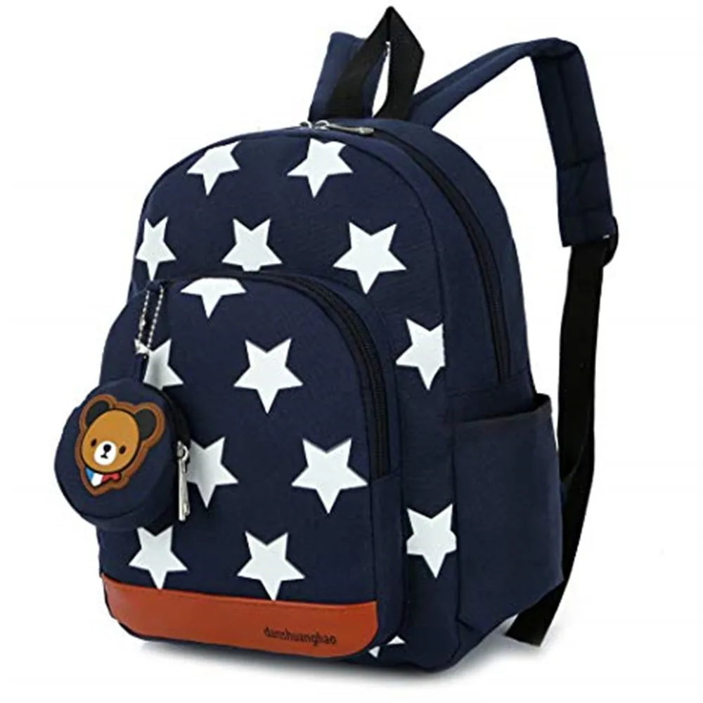 

Backpacks children double shoulder backpack kid school bag cute printing polyester Cartoon zipper 3-6 years waterproof girl boy