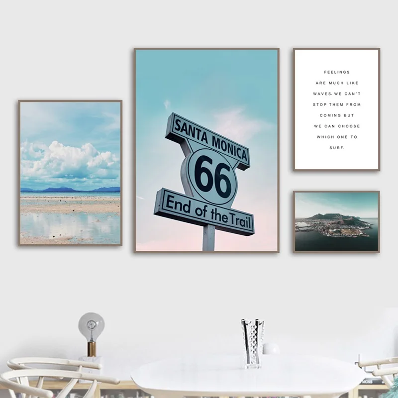 Street Sign Cloud Beach Sea Island Quotes Nordic Posters And Prints Wall Art Canvas Painting Wall Pictures For Living Room Decor