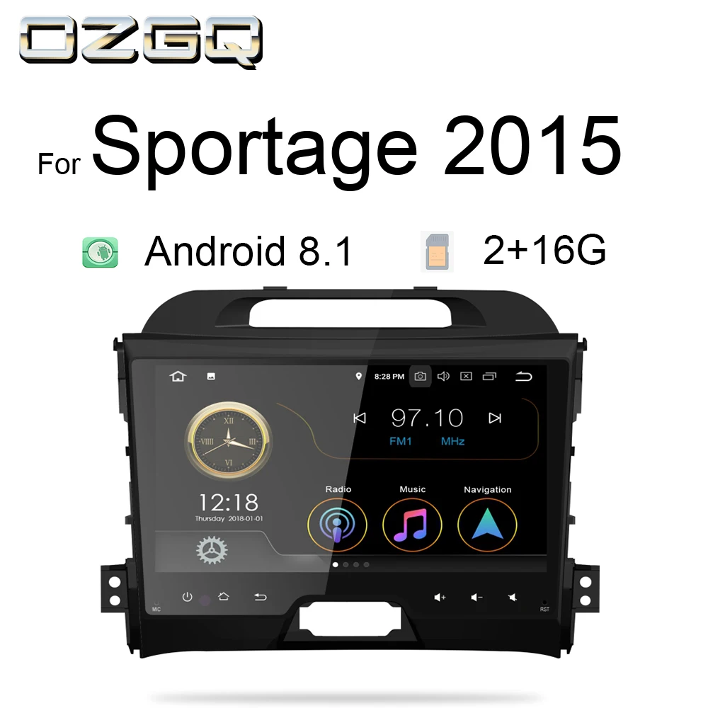 

OZGQ Radio Car Android 8.1 9.0 System PX30 9'' IPS Screen Multimedia Stereo For KIA Sportage 2011-2015 Head Unit With AV Output