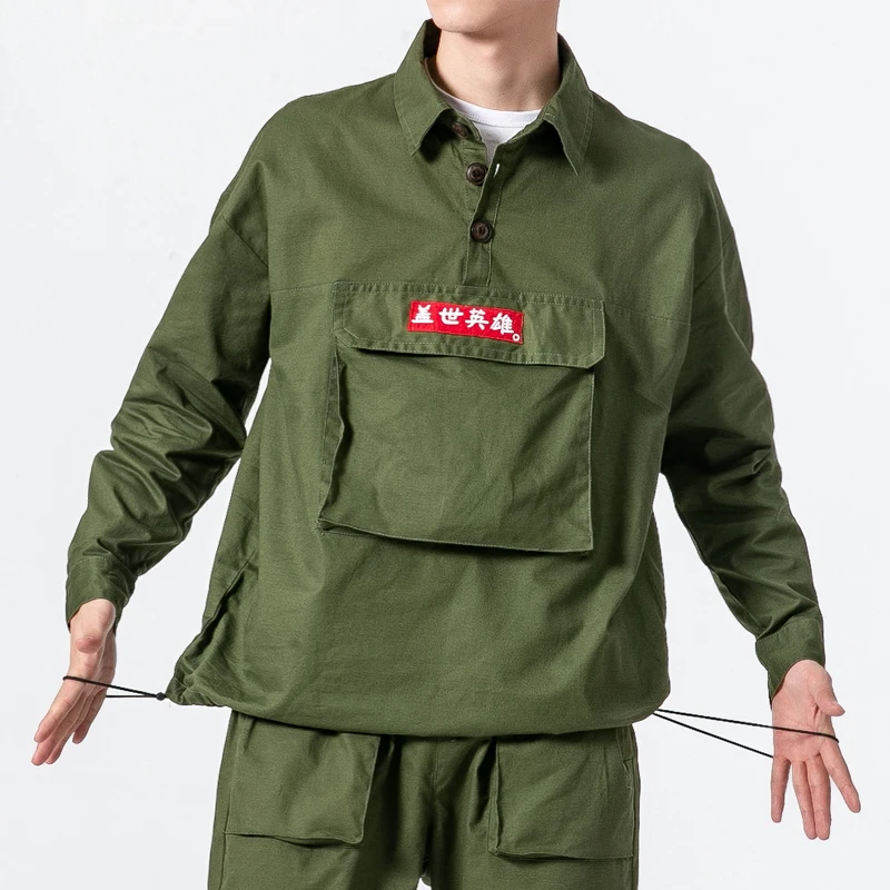 Men Streetwear Fashion Casual Pullover Jacket Male Hip Hop Cargo Coat Chinese Embroidery Overcoat Plus Size M-5XL Men Streetwear Fashion Casual Pullover Jacket Male Hip Hop Cargo Coat Chinese Embroidery Overcoat Plus Size M-5XL