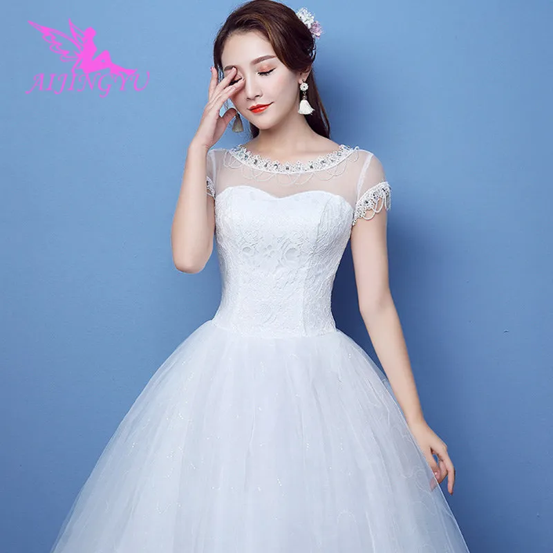 

AIJINGYU 2018 girl free shipping new hot selling cheap ball gown lace up back formal bride dresses wedding dress FU299