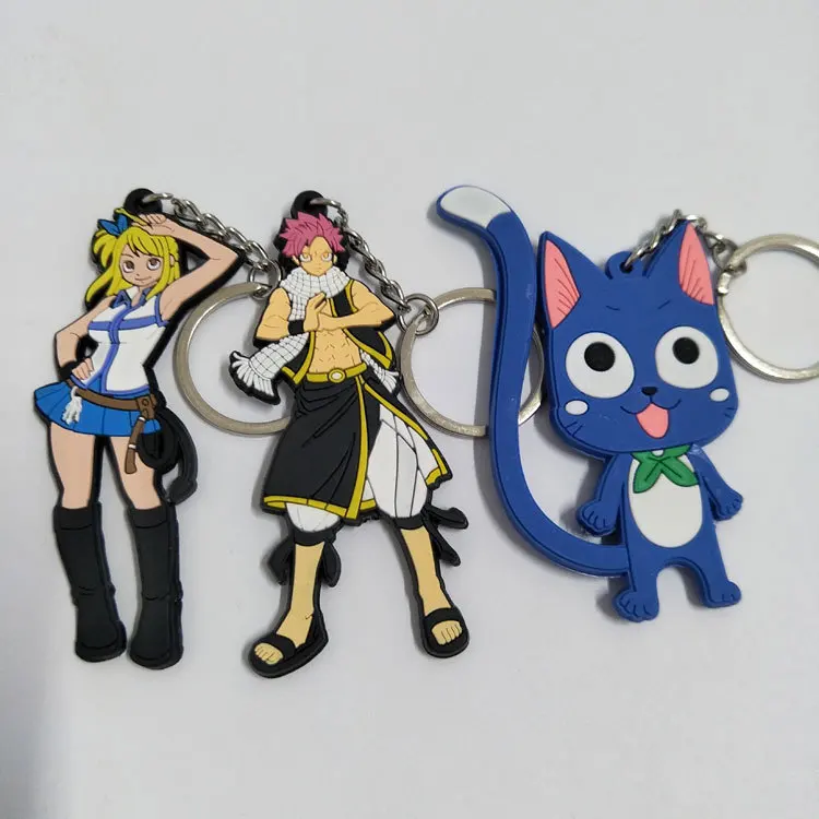 

FAIRY TAIL pendant Keychain Lucy Happy cat Kana Alberona activity PVC small gift bag pendants Lovely fashion Cosplay Llavero