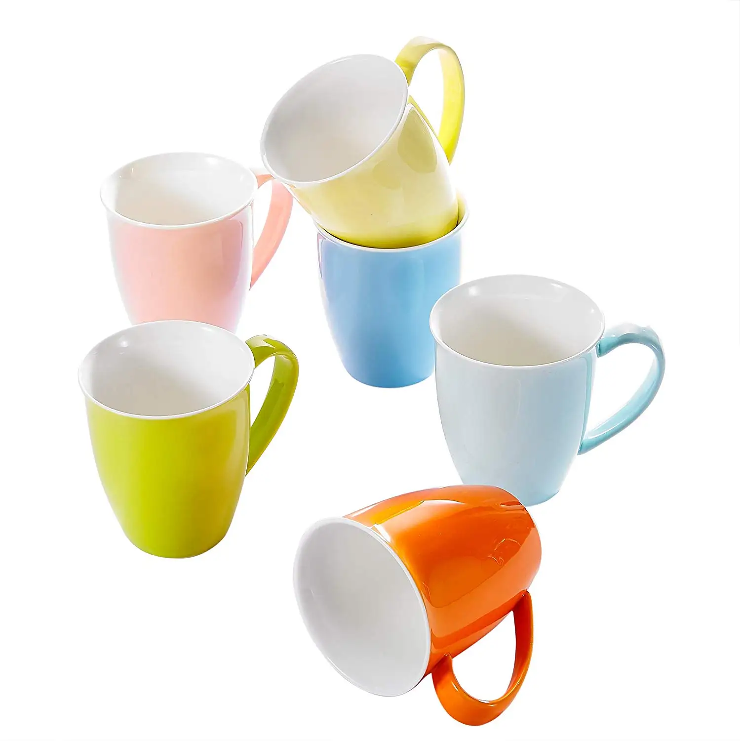 

PANBADO 6-Pieces Porcelain Mug Set Coffee Tea Milk Water Cup 4.75" Ceramic Mug Set (310ml)