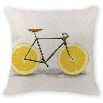 

Personalized Photo Pillows Cushion Cover Bicycle Cushion Case Beach 17.7Inch Cotton Linen Seat Decor Sewing Machine Kussenhoes