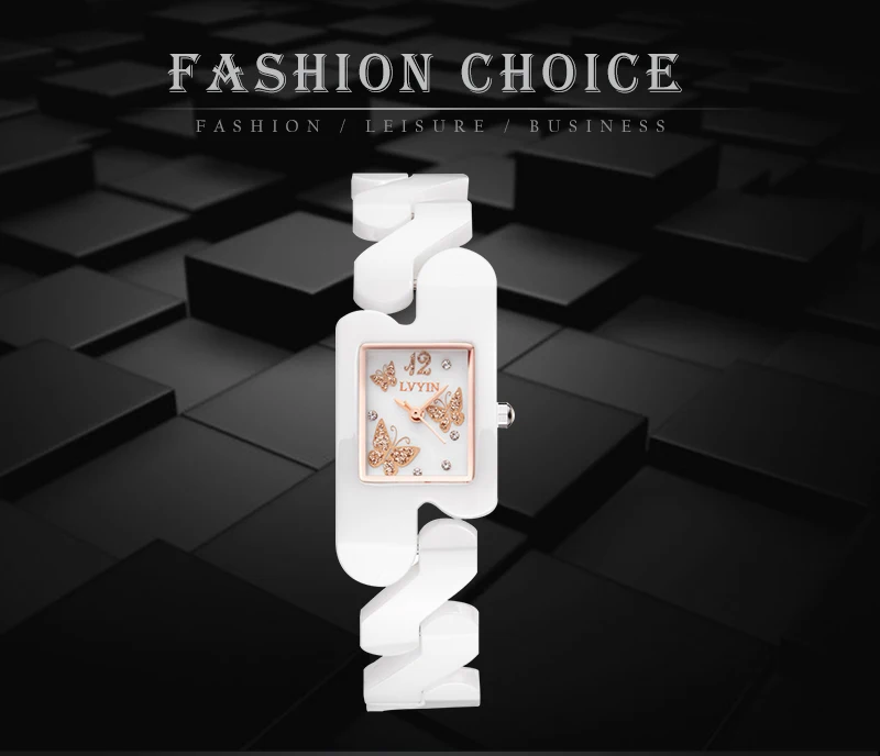 LVYIN Брендовые женские керамические кварцевые часы модные часы-браслет Relojes Mujer под платье женские часы бизнес Montre Femme LY012