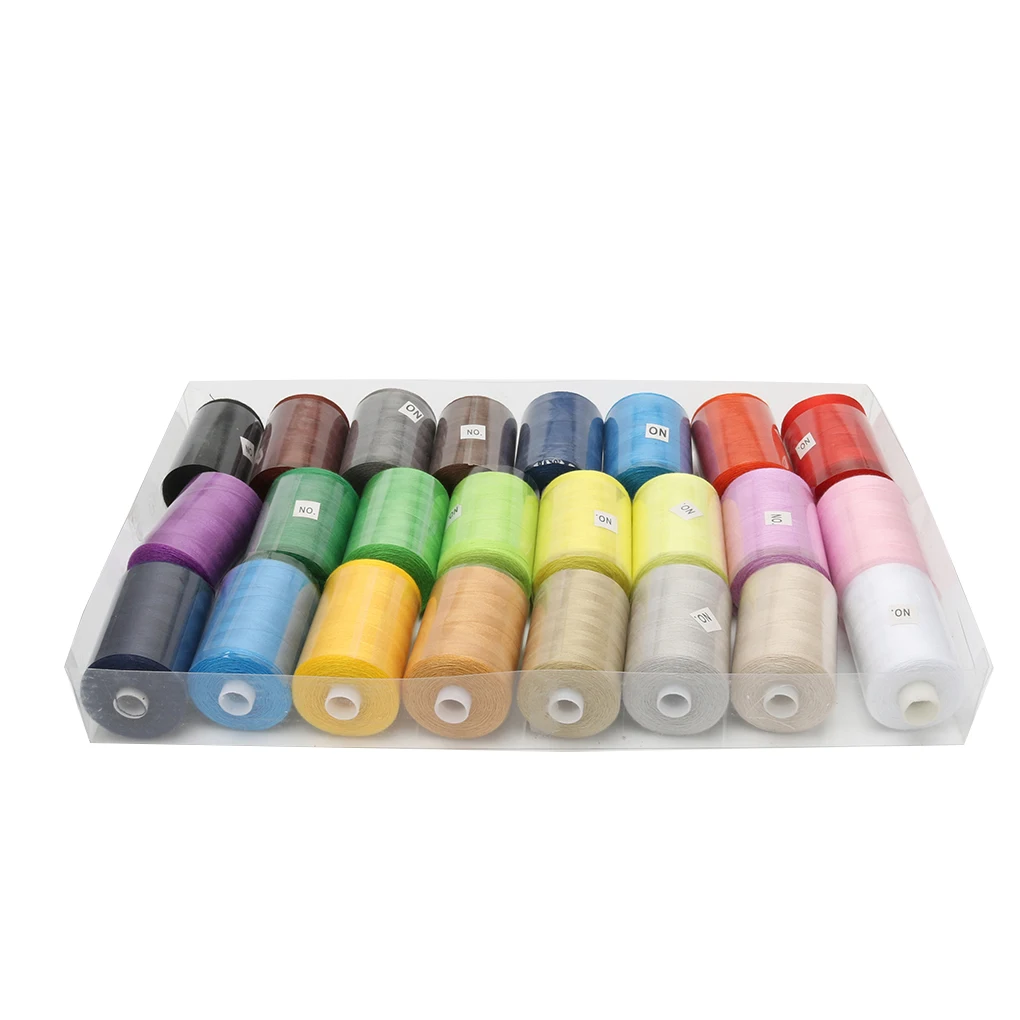 

24pcs/set Colorful Machine Embroidery Thread Set Polyester Sewing Hand Craft Patch Thread Kit
