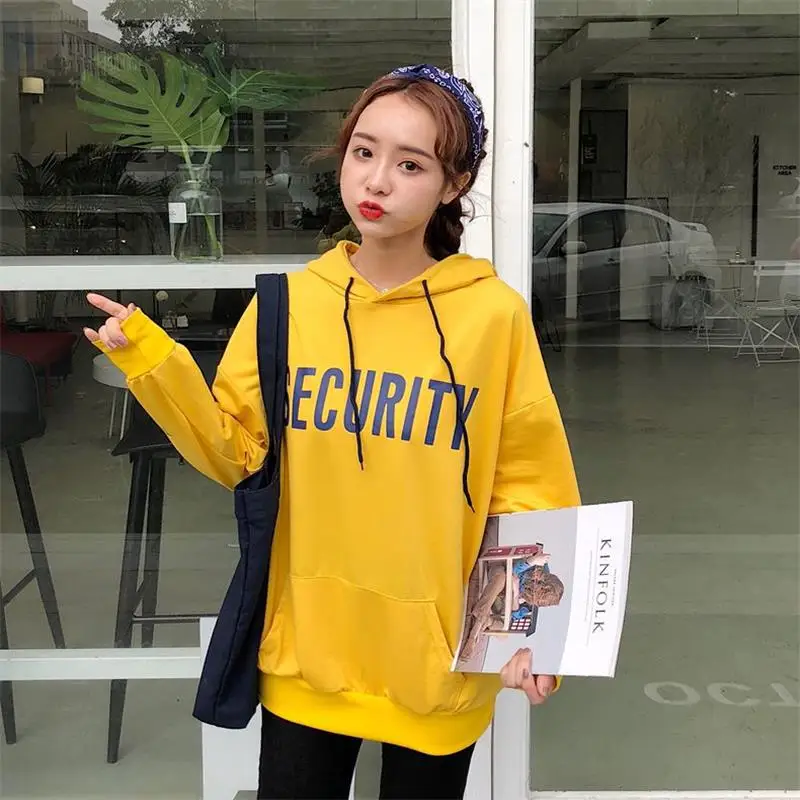

Women's Sweatshirts Vintage Harajuku Ulzzang Long Sleeve Loose Printed Hooded Jumper Female Vintage Kawaii Svitshot For Women