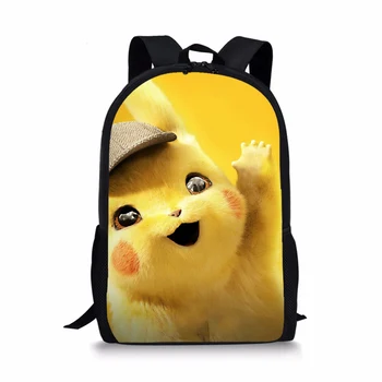 

2019 Movie Pokemon Detective Pikachu Backpack For Teenager School Book Bag 3D Printed Travel Bag Backpacks Student School Bag