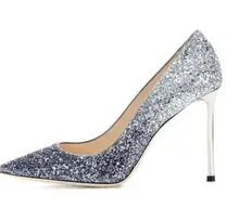 2016 Fashion Sequine High Thin Heels Women Pumps Sexy Plus Size US4-US15 New Arrive Hot Sale Ladies Party Shoes Cheap Modest