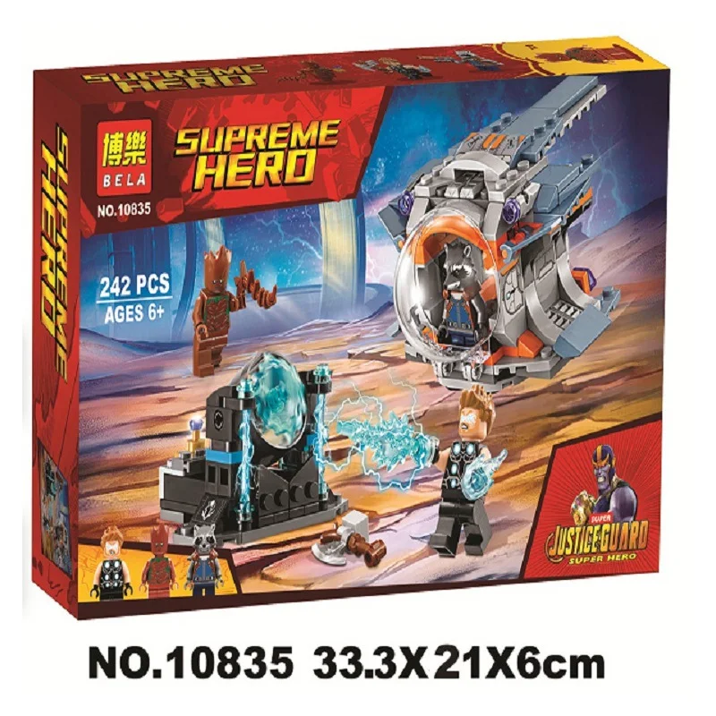 

242pcs Super Heroes Avengers Thors Weapon Quest Rocket Groot 10835 Model Building Blocks Toys Bricks Compatible With Lego