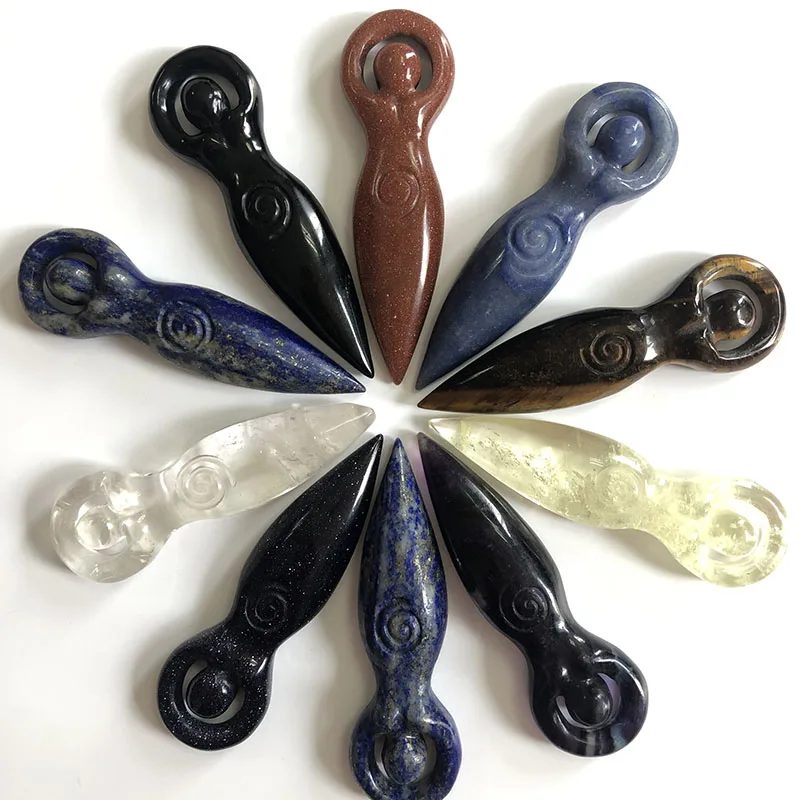 

Medium-Sized Natural Statue of Liberty Crystal Goddess Hand Poshlied Healing Energy For Gift And Decorative FYY