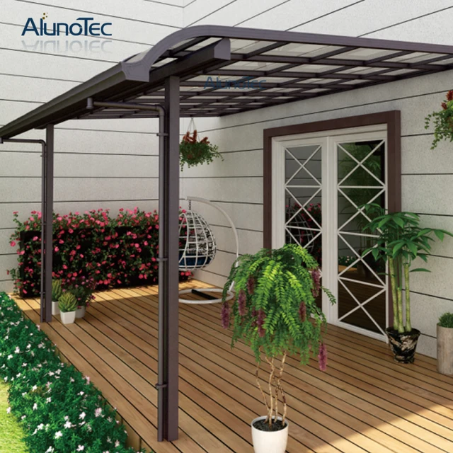 En aluminium Polycarbonated Balcon Shetler Patio Couvert 4 m longueur x