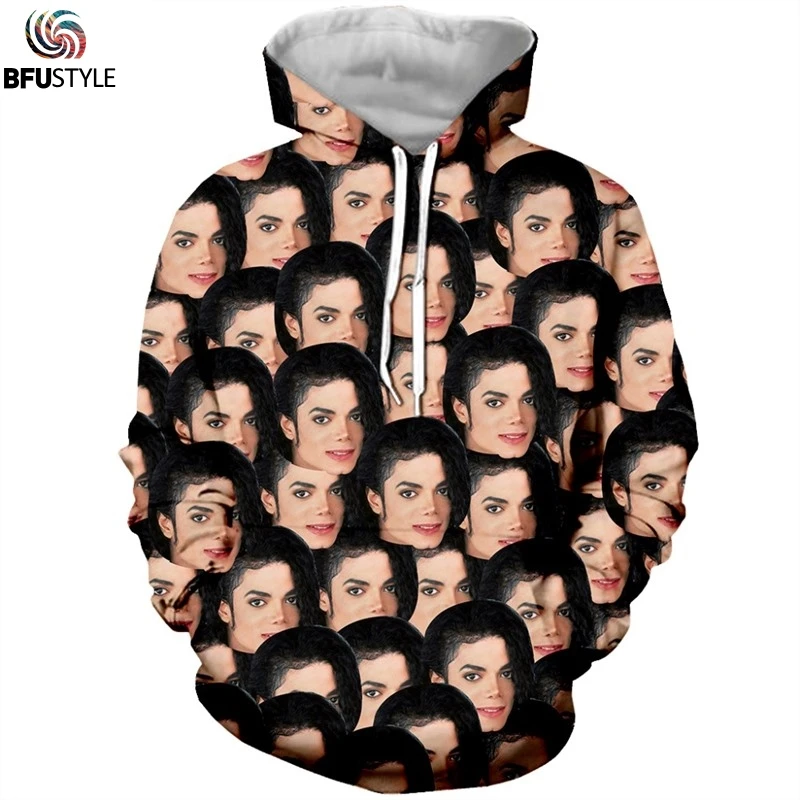 

Harajuku Sweatshirts Men Women Hoodies Michael Jackson Print Long Sleeve Hoodie Jacket Male Tracksuits Streetwear Winter Clothes