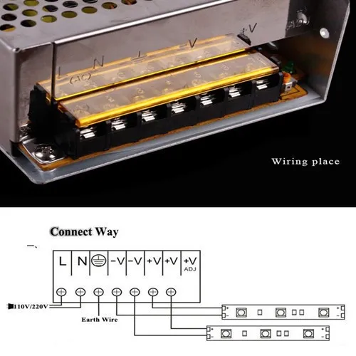 AC 110 V-220 V постоянного тока до DC5V 12V 24V 10A/15A/20A/40A/60A переключатель Питание адаптер для Светодиодные ленты светодиодный лента в полоску 3D-принтеры