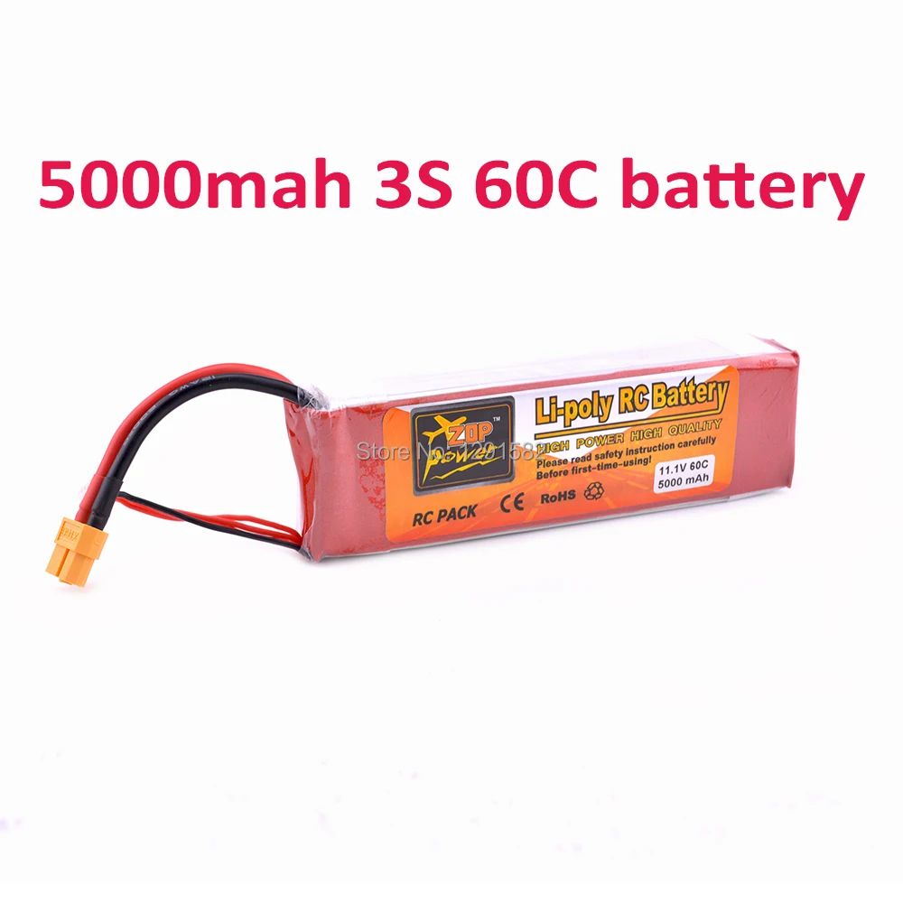 

ZOP Power 5000mah 11.1V 3S 60C Lipo Battery XT60 plug connector for RC Racing Drones FPV Quadcopter Accessories spare parts