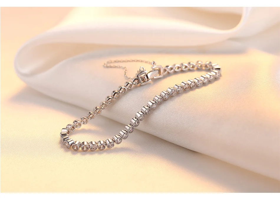 

sterling silver bracelet with AAA zircon exquisite ladies silver jewelry bracelet PD02