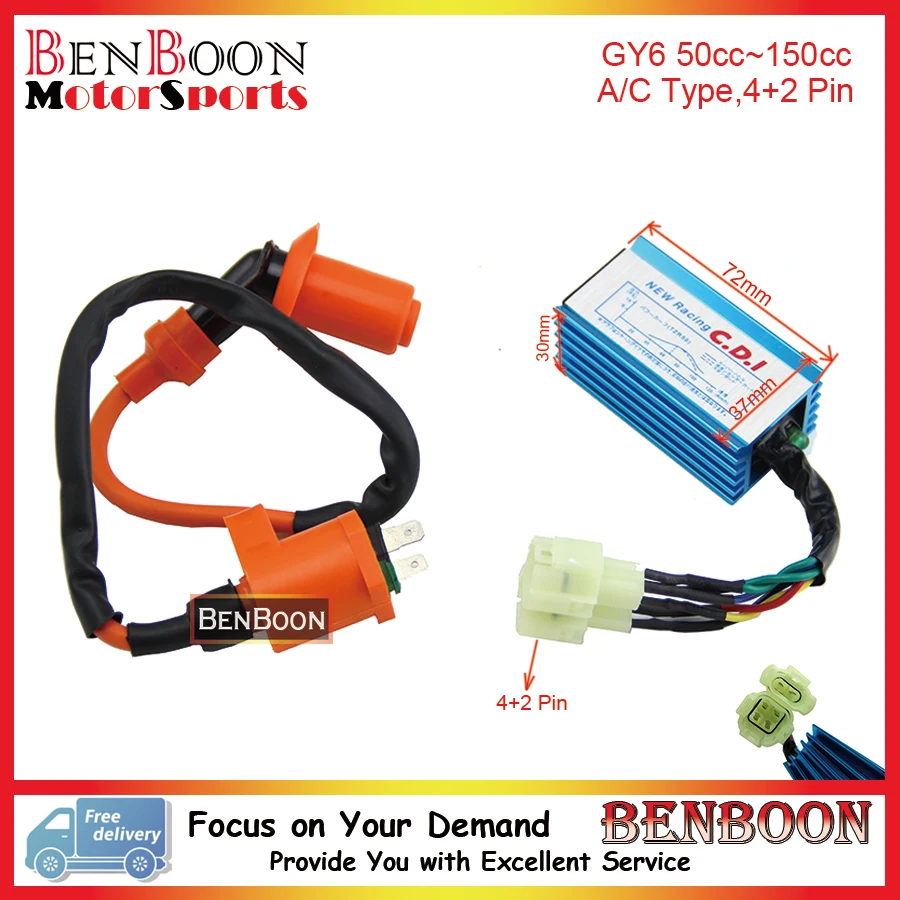 GY6 50cc 150cc Engine Parts Performance CDI BOX and Ignition Coil